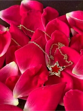 Gold Star Pendant Necklace - Elegant Women's Jewelry